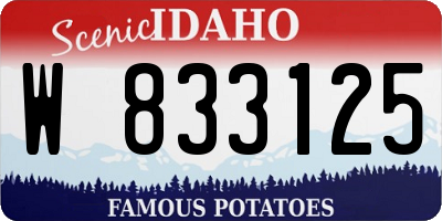 ID license plate W833125