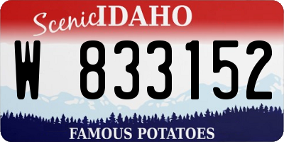 ID license plate W833152