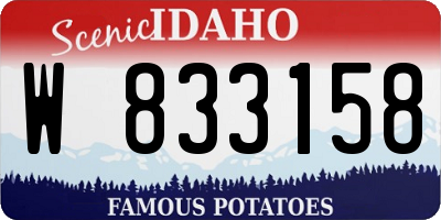 ID license plate W833158