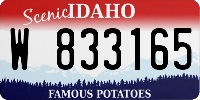 ID license plate W833165