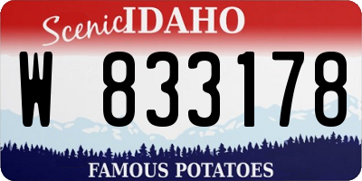 ID license plate W833178