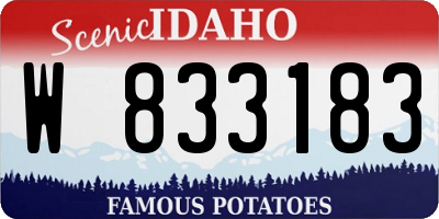 ID license plate W833183