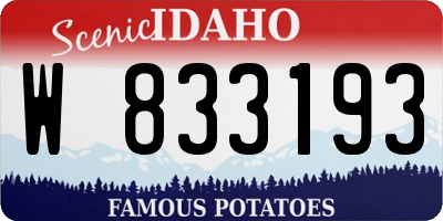 ID license plate W833193