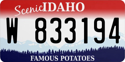 ID license plate W833194