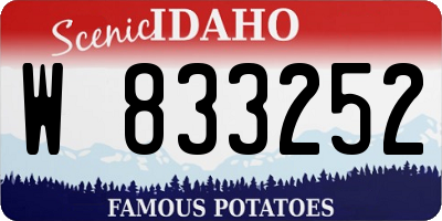 ID license plate W833252