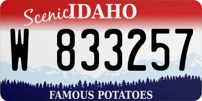 ID license plate W833257