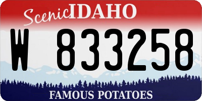ID license plate W833258