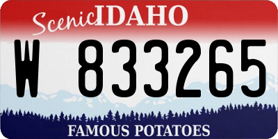 ID license plate W833265