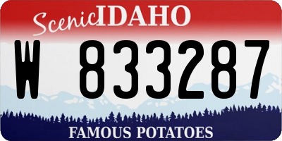 ID license plate W833287