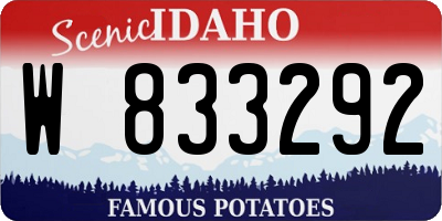 ID license plate W833292