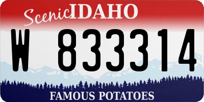 ID license plate W833314