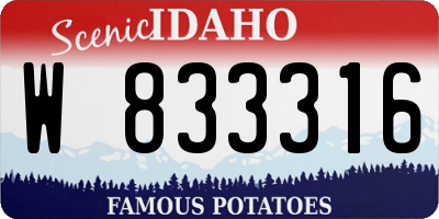 ID license plate W833316
