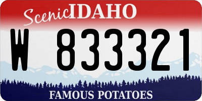 ID license plate W833321