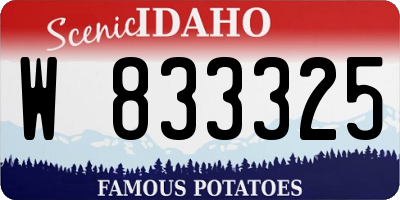ID license plate W833325