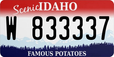 ID license plate W833337