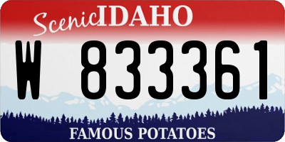 ID license plate W833361