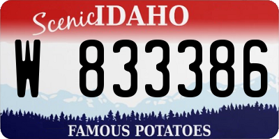 ID license plate W833386