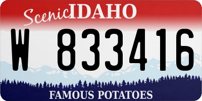 ID license plate W833416