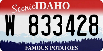 ID license plate W833428