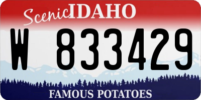 ID license plate W833429