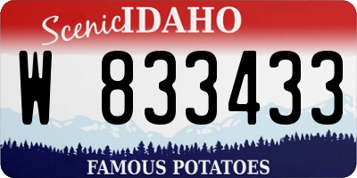 ID license plate W833433