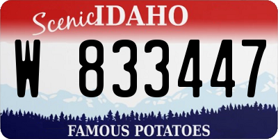 ID license plate W833447