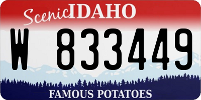 ID license plate W833449