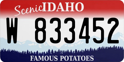 ID license plate W833452