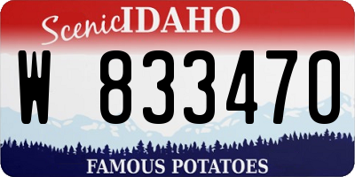 ID license plate W833470