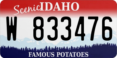 ID license plate W833476