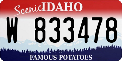 ID license plate W833478