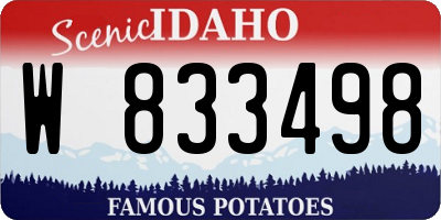 ID license plate W833498