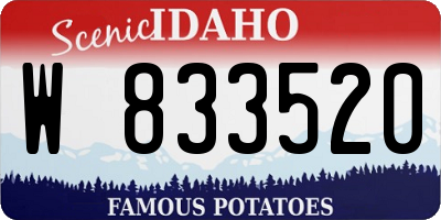 ID license plate W833520