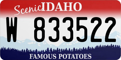 ID license plate W833522