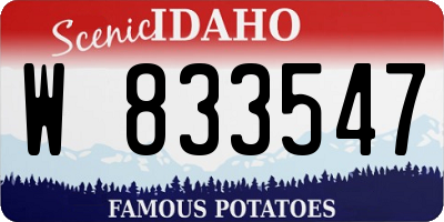 ID license plate W833547