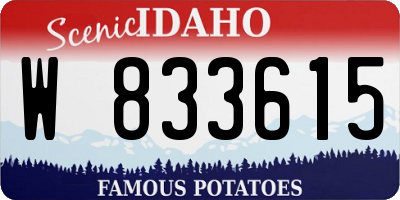 ID license plate W833615
