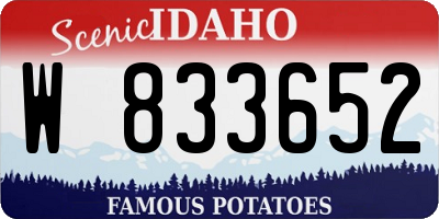 ID license plate W833652