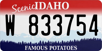 ID license plate W833754