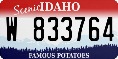 ID license plate W833764