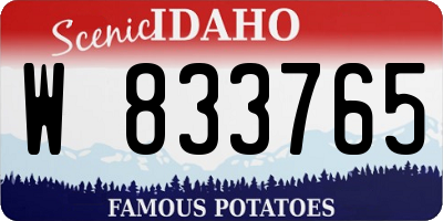 ID license plate W833765
