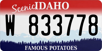 ID license plate W833778