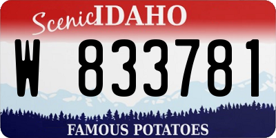 ID license plate W833781