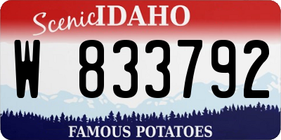 ID license plate W833792