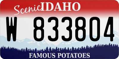 ID license plate W833804
