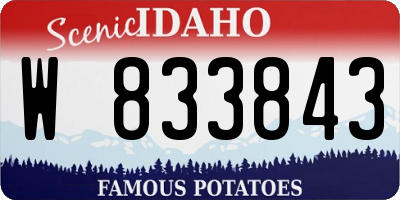 ID license plate W833843