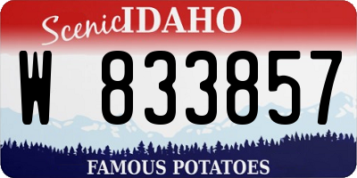 ID license plate W833857
