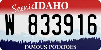 ID license plate W833916