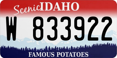 ID license plate W833922