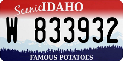 ID license plate W833932