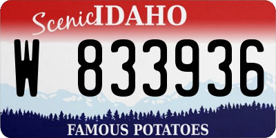 ID license plate W833936
